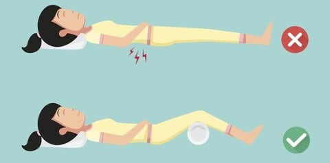 خوابیدن به پشت برای رفع کمردرد 